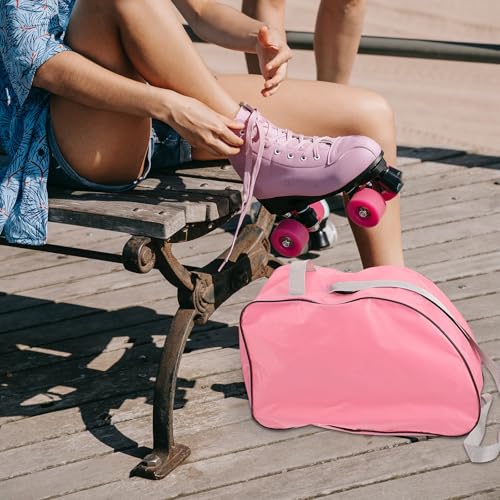Bolsa para patines rosa con diseño sencillo de transporte portátil 6