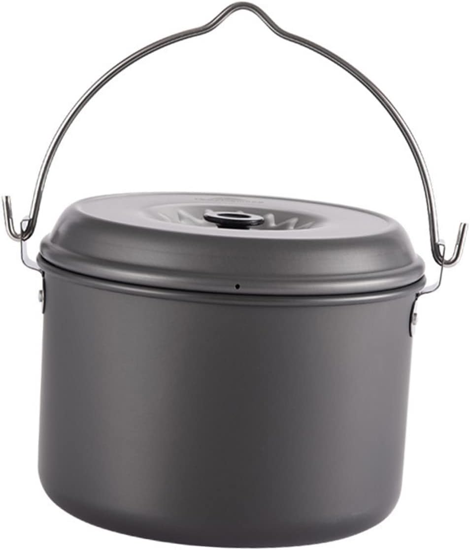 YARNOW Camping Pot with Handle Lightweight Cookware for People for Hiking Backpacking and Outdoor Picnics Durable Fast Heating Easy to Hang