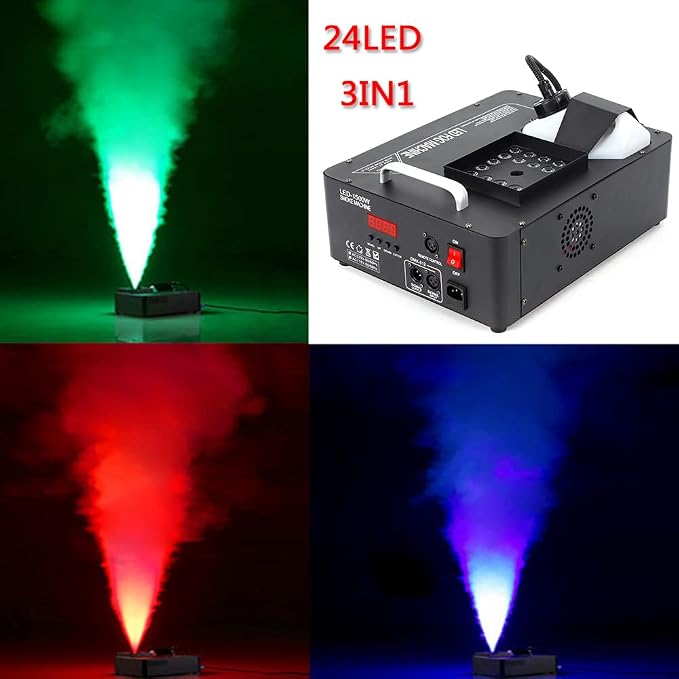 Máquina de Humo Vertical 1500W con Luces LED y Control Remoto miniatura 4