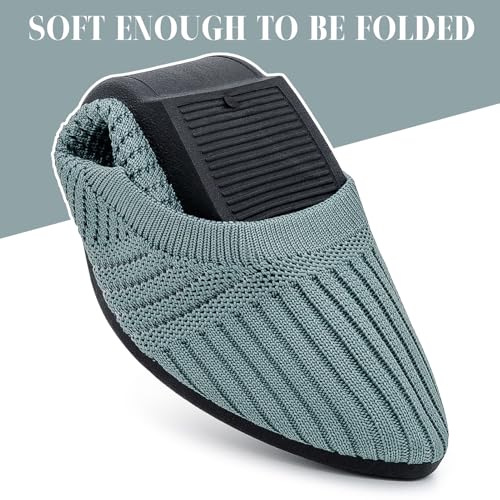 Womens Pointed Toe Flats Foldable Soft Knit Ballet Slip On Shoes Work Office Casual Walking Dressy Flats Shoes4