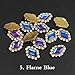 Produktbild PENVEAT 9x12mmNew Jahrgang Rhombus Nagelkunst Rhinestones Gold-Bodensatz Glas Strass 10pcs / 30pcs Nagelverzierung, Flamme blau, 9x12mm