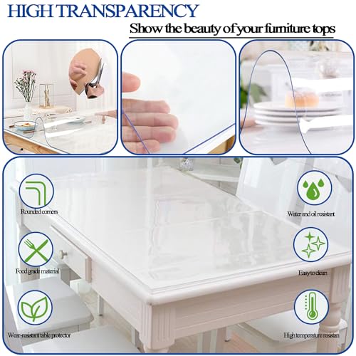 Revêtement table transparent PVC durable protection meuble