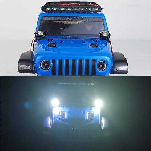 Miniatura 4 de RCLIONS Foco LED lámpara delantera RC techo techo luces color blanco para 1/24 Axial SCX24 AXI00005 AXI00002 RC Truck Car Upgrades