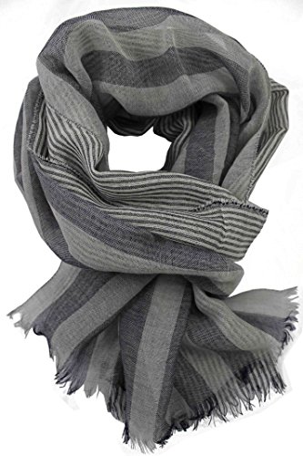 Écharpe d'été Rotfuchs R115 en pure laine mérinos tissée bleu marine