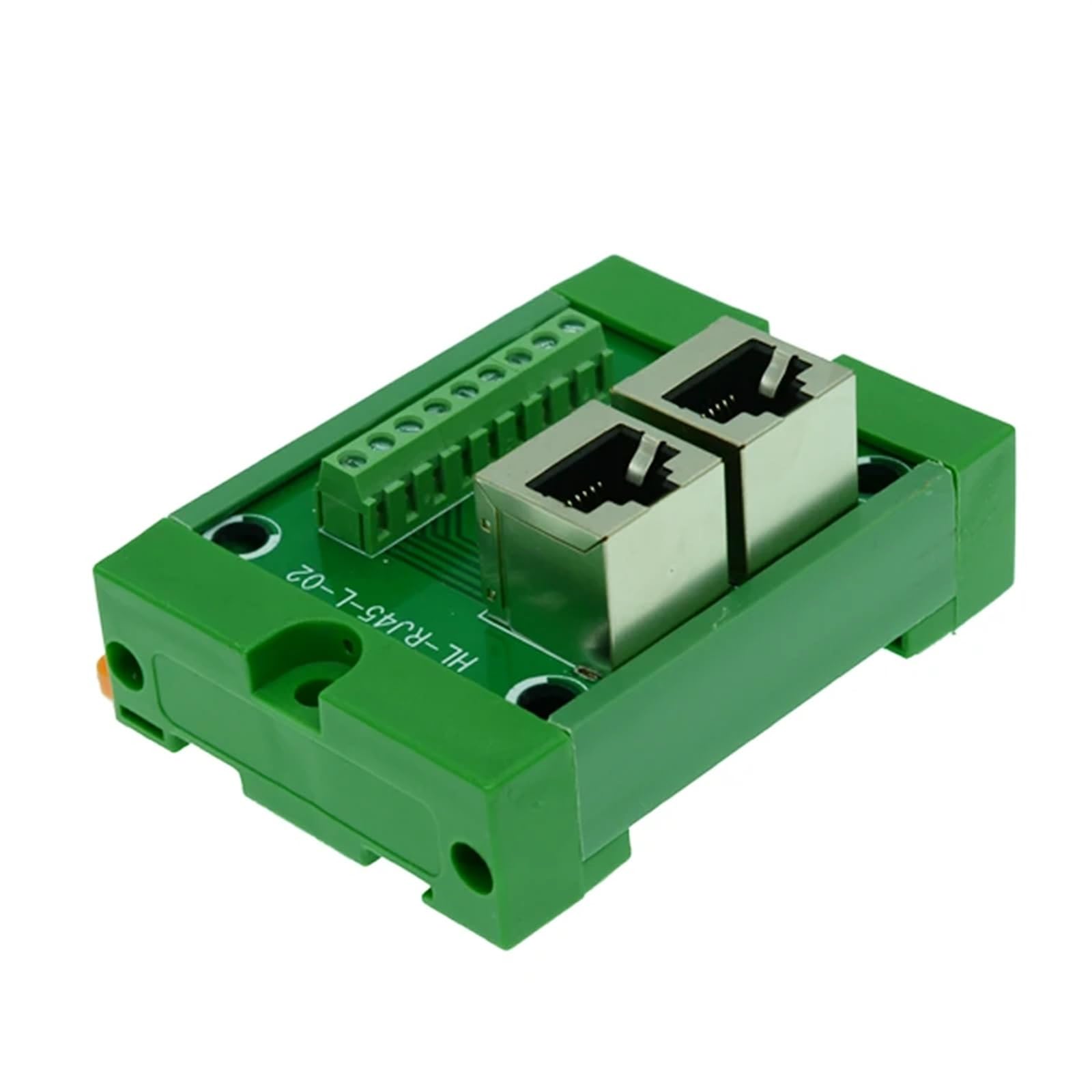 1 x pionowa płyta rozdzielcza RJ45 z 2 gniazdami RJ45 i 2 zaciskami 8-pinowymi z podstawką montażową na szynie DIN i listwą montażową na panelu