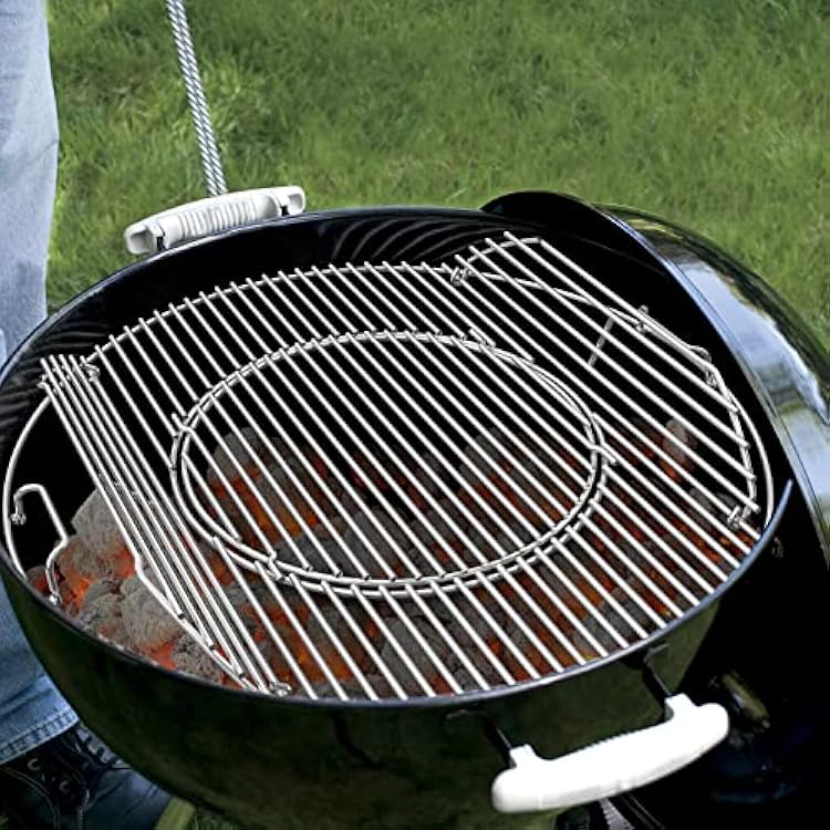onlyfire Double-Side Hinged Cooking Grate, Gourmet BBQ System Replaced Grilling Grate for Weber 22 Charcoal Kettle Grills
