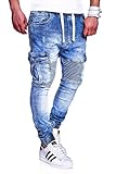 MT Styles Biker Jogg-Jeans Hose RJ-2271 [Hellblau, W32]