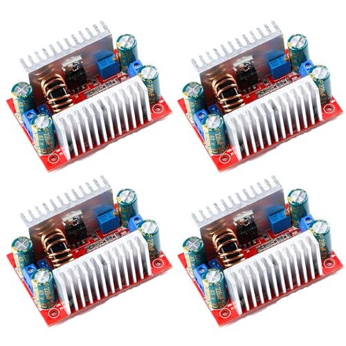 4-Pack 400W Boost Converter Module - 15A Adjustable DC 8.5-50V to 10-60V Step-Up Voltage Regulator with Constant Current, for LED Drivers/Solar Systems/EV Charging/Industrial Controls​