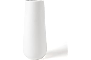 YGEOMER Tall White Vase for Home Decor