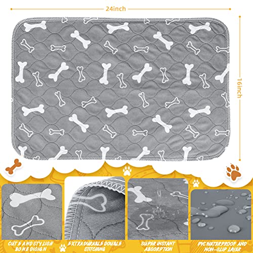 6Pack Washable Pee Pads For Dogs 24 X 16 Inch Reusable Puppy Pads, High Urine Absorption Waterproof Puppy Pad Reusable Potty Pads For Dogs Whelping Potty Training #TOP1