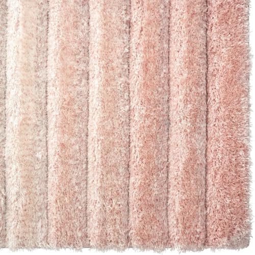 Image of Super Soft Floor Area Rug 7 x 10 Feet Soft Smooth Thick Non-Slip Fluffy Shaggy Carpet for Bedroom, Drawing, Kids Room, Office with Upto 2 Inch Microfiber High Pile (Peach Ivory B)
