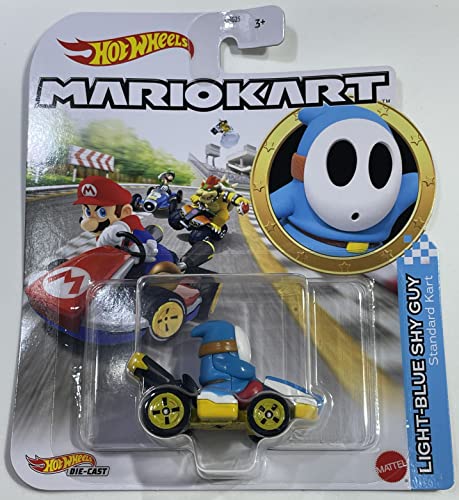 Hot Wheels Mario Kart Light Blue Shy Guy 1:64 2023 miniatura 1