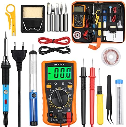 Saldatore, 60W Saldatore Elettrico Kit Di Saldatura Di Precisione Con Interruttore On Off Temperatura Regolabile 200 450 5 Punte 98825865 - Foto 13