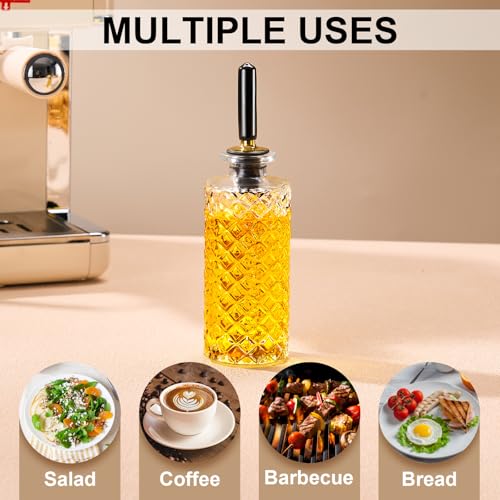 Image of gegewawa 1pcs Glass Coffee Syrup Dispenser Bottles 5 OZ, Simple Syrup Bottles with Metal Pour Spout, Syrup Dispenser for Coffee Bar Accessories for Maple Honey Syrup Oil and Sauces