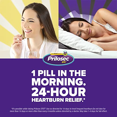 Prilosec Otc, Omeprazole Delayed Release, Treats Frequent Heartburn - 24 Hour Relief, 42 Tablets + Pepto Bismol Chewables, Upset Stomach, Bismuth Subsalicylate, Multi-Symptom Relief Of Gas, 48 Tablets #TOP6