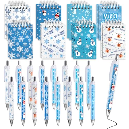 Stylos gel rétractables et mini blocs-notes d'hiver pour éviter les pannes d'encre