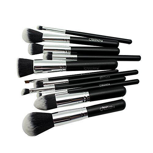 Beauty Creations 11 Pc DARK NIGHT Black and Silver Brush Set
