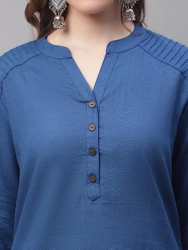 Image of Pistaa's Women's Cotton Relaxed Fit Short Kurti