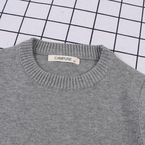 Girls Sweater Kids Crewneck Long Sleeve Knit Pullover Tops White 9-10 T - image 5