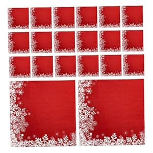 Healvian 20er Rot Weihnachts Schneeflocken Servietten