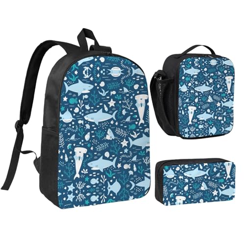 Ensemble cartable poisson bleu 3 en 1, une idée cadeau utile pour la rentrée ou un anniversaire