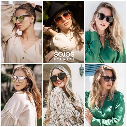 SOJOS Sunglasses for Women Men Vintage Style Shades SJ21573