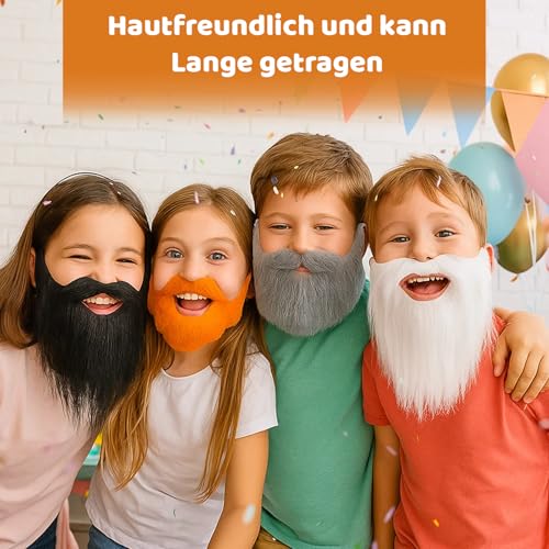 Bart, Vollbart, Fake Bart, Bärte Zum Ankleben, 8 Stück, Für Halloween, Weihnachten, Schulaufführungen Und Familienfeiern, Aus Polyester
