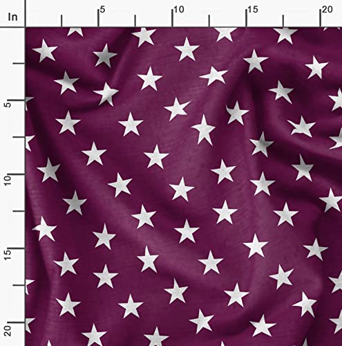 Image of Soimoi Pink Polyester Crepe Fabric Stars Star Decor Fabric Printed Meter 42 Inch Wide
