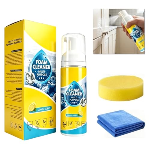 4-in-1 Multi-Enzyme Foam Cleaner Powerful & Multipurpose Car Interior Foam Cleaners for Car Interior All-Purpose Deep Cleaning Spray for Car Interior Kitchen Grease Bathroom Tiles