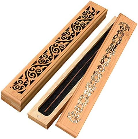 2pcs Incense Holder, Raibaubl Premium Incense Box, Upgraded Incense Stick Holder, Bamboo Incense Burner Burner Ash Catcher