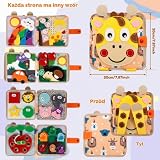 HuhWafee Busy Board Montessori Zabawka od 1, 2, 3 lat Książeczka aktywności z miękkiego filcu Zabawka sensoryczna dla niemowląt na wczesne rozwój i podróże, aktywności edukacyjne przedszkolne, prezent