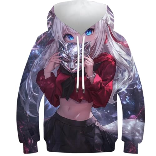 Sweat à capuche enfants motif renard masqué argenté pull extérieur