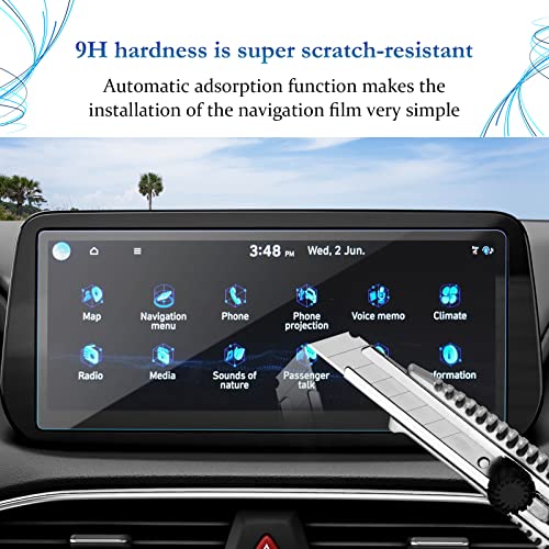 (Update) Sktu For 2021 2022 2023 Hyundai Santa Fe Screen Protector Film Display Anti Scratch Tempered Glass 9H Hardness Hd Clear Anti-Explosion Hyundai Santa Fe Screen Protector 2023 Gps Lcd Touch Screen Protector Foils (10.25In Navi) #TOP1