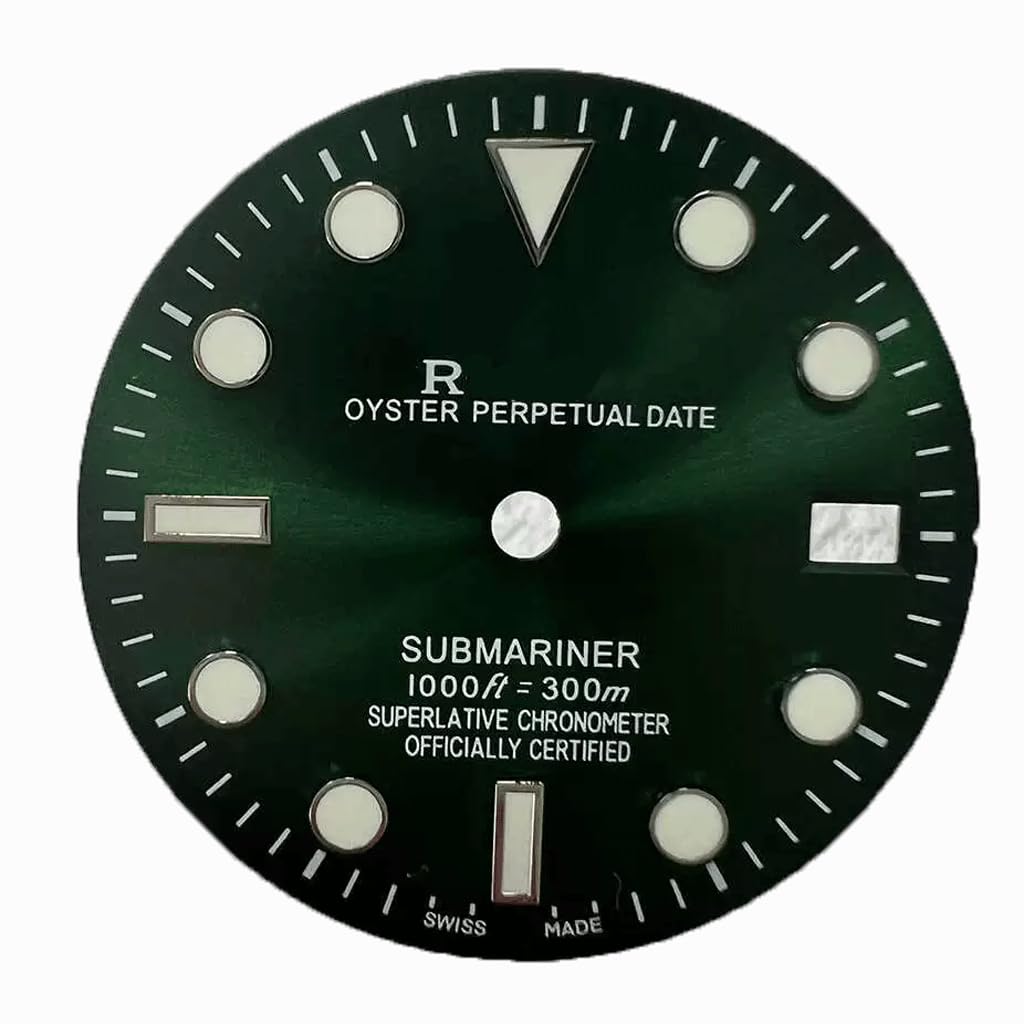 Xouvy Dark Green Watch Dials 29Mm Dial Green Luminous Adaptation Nh35/36 Movement Watch Repair Parts
