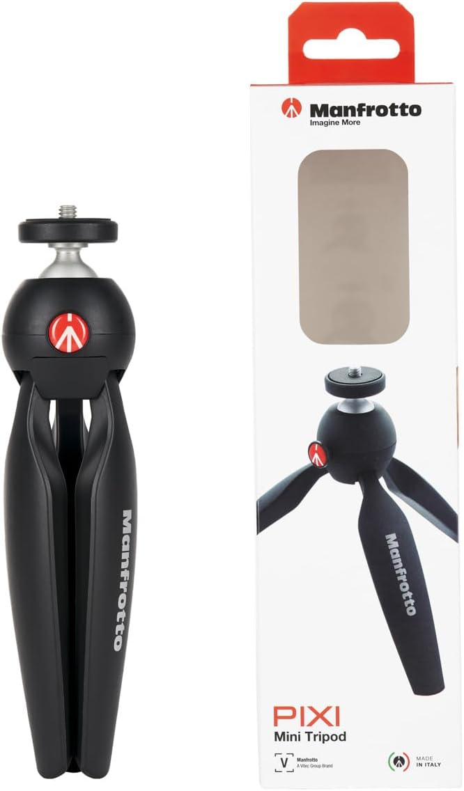 Manfrotto PIXI Mini Aluminum Table Top Tripod, Black