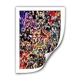Marvel Movie Poster The Avengers Canvas Wall Art Superhero Characters HD Print Painting Pictures for Home Wall Room Decor Boy Gift 12x16.5inch (Unframed, Q-Marvel01)
