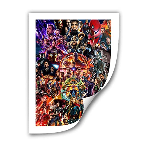 Marvel Movie Poster The Avengers Canvas Wall Art Superhero Characters HD Print Painting Pictures for Home Wall Room Decor Boy Gift 12x16.5inch (Unframed, Q-Marvel01)