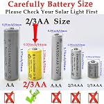 10 Nombres 1.2V 2/3AA Taille 400mah NICD Batteries rechargeables, 2/3AA Batterie solaire de haut-bouton (plus courte que AA Taille) pour lumières extérieures de jardin solaire