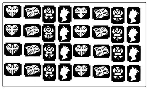 Countries Tattoo Stencil Collections (32 Tattoo Glitter Airbrush Stencil United Kingdom)