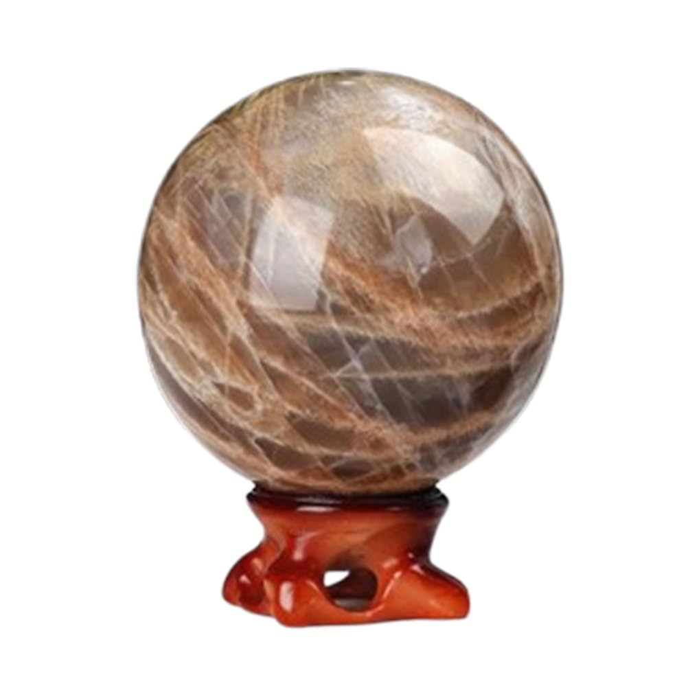 ICXLPMC Crystal Ball Yellow Moonstone Raw Stone Ornaments Home Porch Desktop Decoration Halloween,70~80mm
