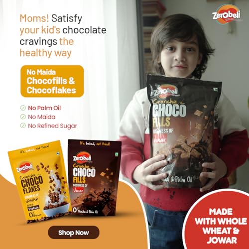 Image of Zerobeli No Maida Choco Flakes 460g | Delicious and Chocolaty Chocos Flakes | No Artificial Colors (Pack of 2)
