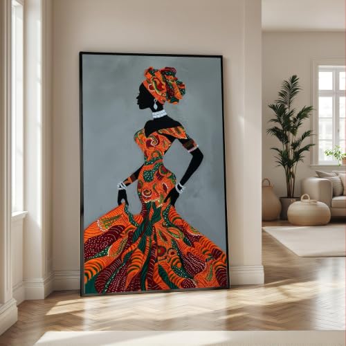 Tableau femme africaine sur toile de qualité supérieure avec châssis en bois