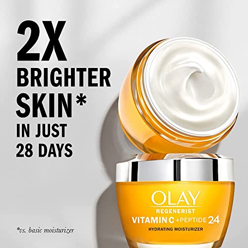 Olay Regenerist Vitamin C + Peptide 24 Brightening Face Moisturizer (1.7 Oz) With Travel Size Whip Face Moisturizer And Revitalizing & Hydrating Body Lotion With Vitamin C, 17 Oz (Pack Of 4) #TOP1