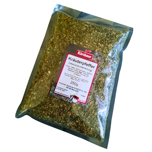 Kräuterpfeffer Gewürzzubereitung - 1a Kirchner Gewürze 49626-250g Beutel