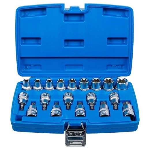 BGS 5100 Bit-Einsatz / Steckschlüssel Set E-Profil / T-Profil, 12,5 (1/2), 19-tlg.