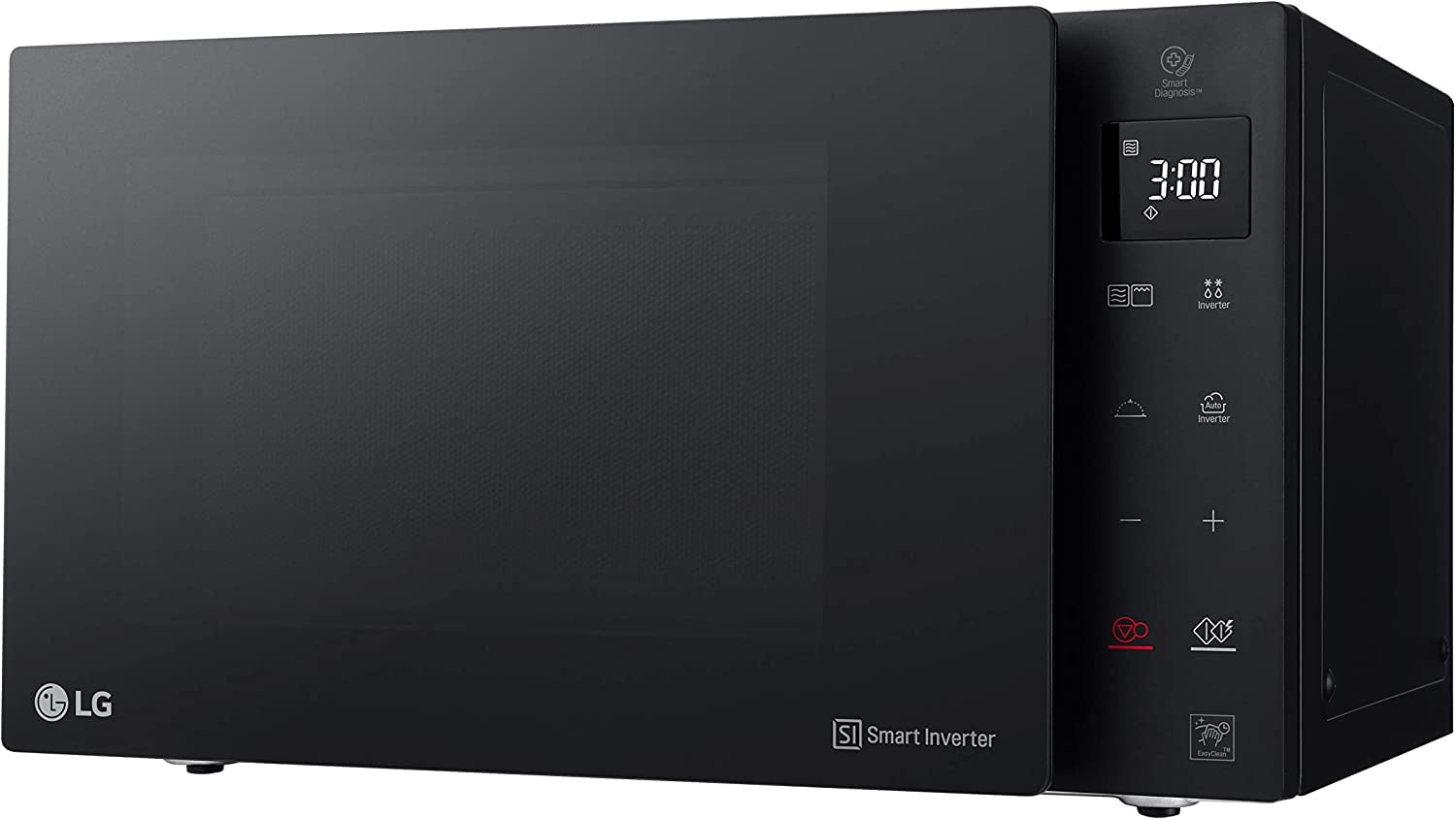 LG MH6535GDS Forno Microonde Smart Inverter con Grill al Quarzo, 25 Litri, 1000 W, Programmi Automatici, Livelli di Potenza Regolabili, Cottura a Vapore - Nero