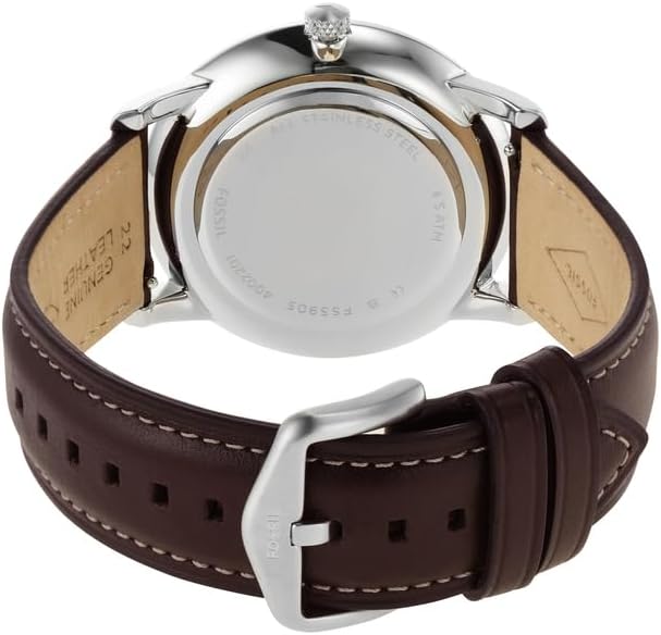 lateral view of Fossil Neutra Moonphase Watch showing crown