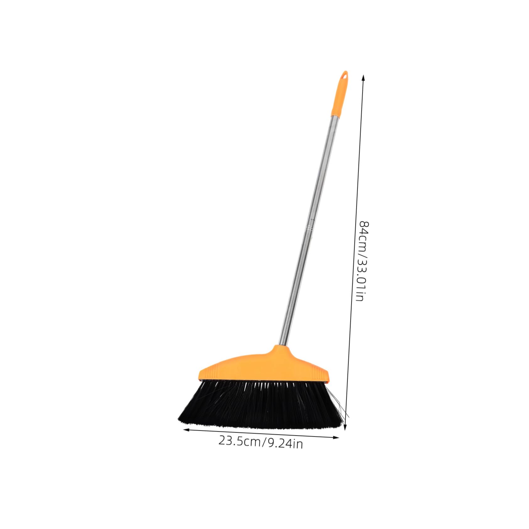 MUCKLILY Soft Bristle Angle Broom with Long Handle Efficient Garbage Sweeping Tool for Home Kitchen Garage Outdoor Cleaning Heavy Duty Floor Broom for Quick Easy Cleaning