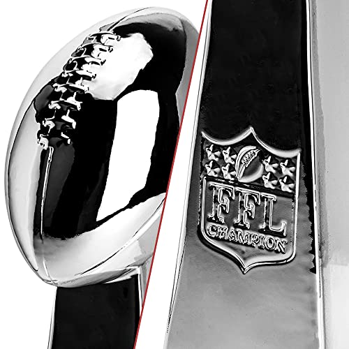 Image of Spire Designs Fantasy Football Trophy - Chrome Replica Championship Trophy - First Place Winner Award for League - 2 Sizes