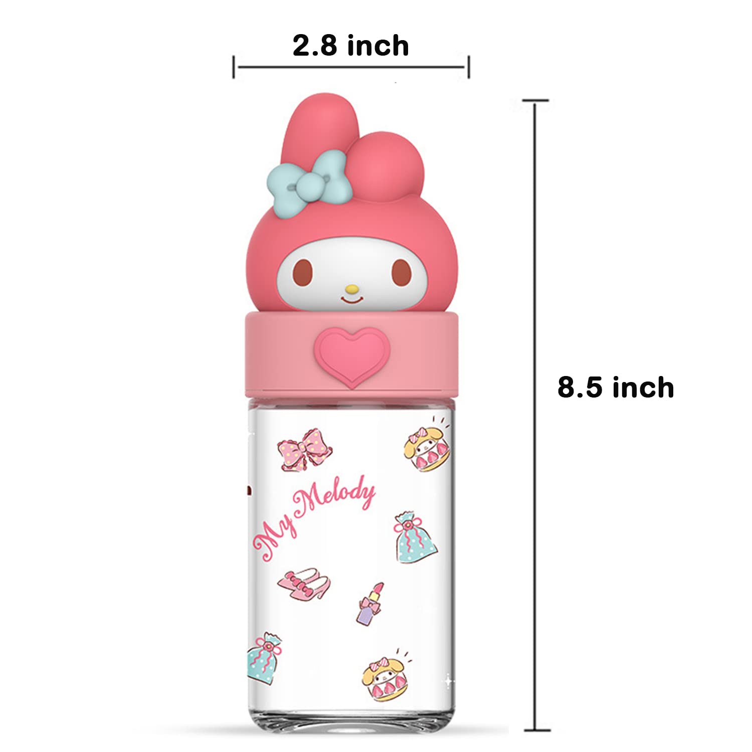 Amazon.com: POUXSHIA Kuromi - Botella de agua transparente de 12.2